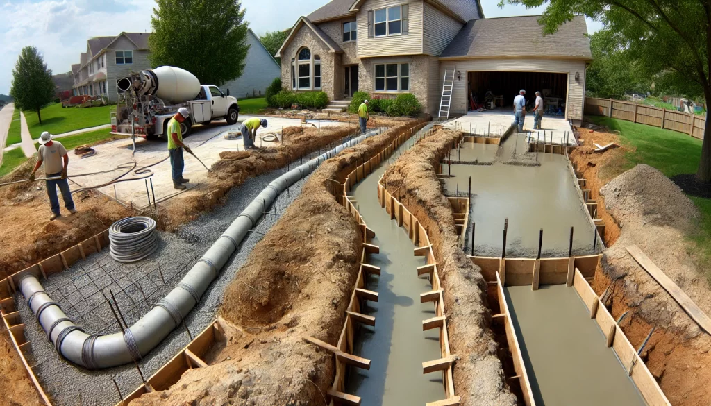 concrete residential drainage